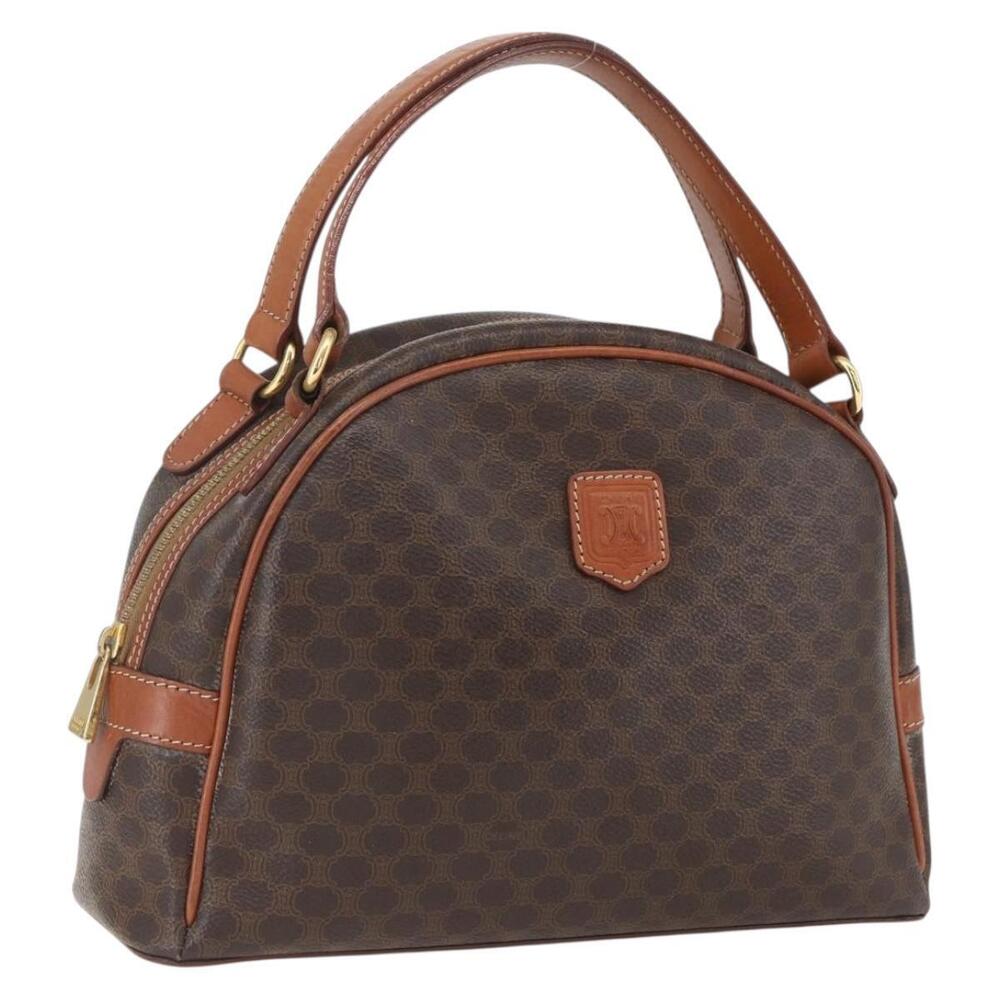 CELINE Macadam Canvas Hand Bag PVC Leather Brown Gold Auth 158983 - Picture 1 of 16